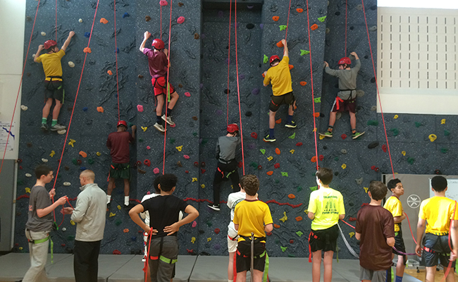 wellness at Haverford indoor climbing wall